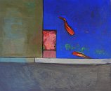 Voir poissons rouges 3 - 8F - huile sur toile